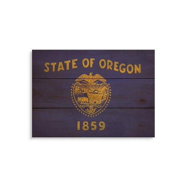 Wile E. Wood 15 x 11 in. Oregon State Flag Wood Art FLOR-1511